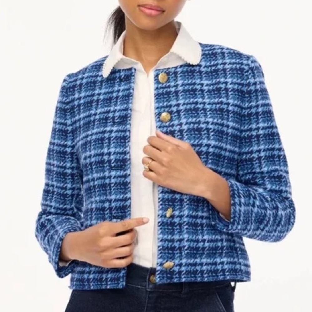 NWT J.Crew Tweed lady jacket Blue